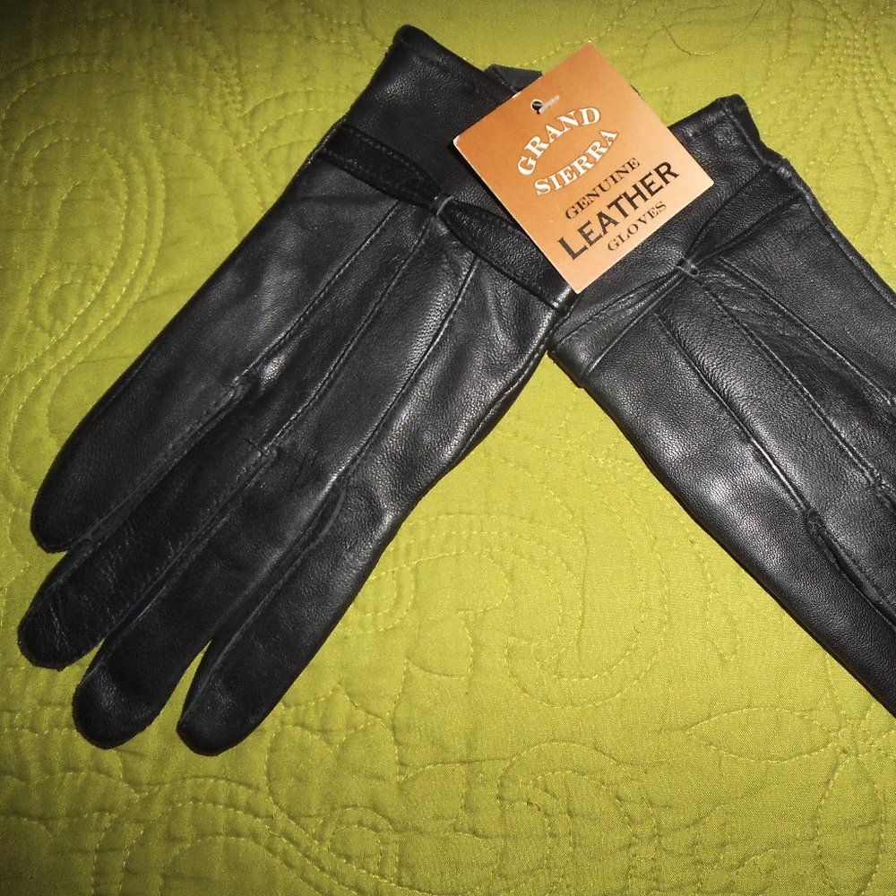 Grand Sierra Black Leather Gloves